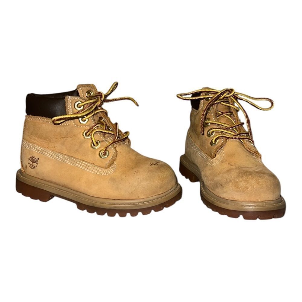 Timberland Little Boys Waterproof 6" Boots Wheat Tan 8M EUC
